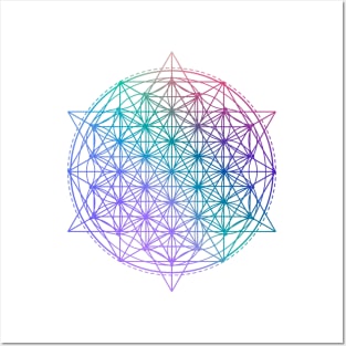 Flower of Life - Metatron's Cube - Festival Gear - Psychedelic and Spiritual Artwork Posters and Art